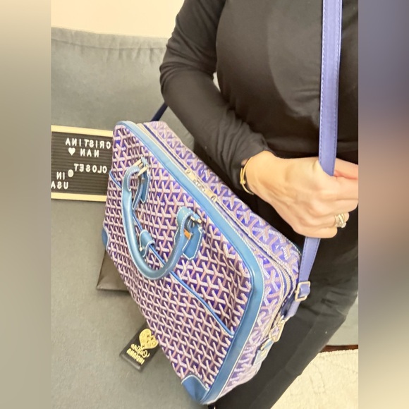 Goyard Blue Ambassade briefcase - Picture 13 of 16